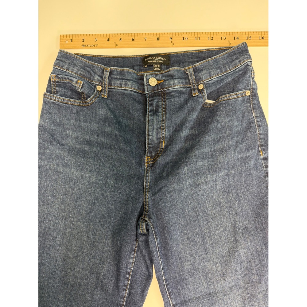 Banana Republic High Rise Straight Leg Jeans Dark Wash 30/10 720976-00 Fall 21 - Picture 6 of 10